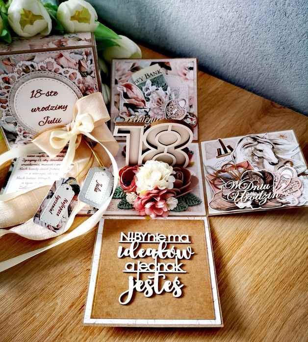 Exploding box, pudełko, kartka, 18stka, urodziny, personalizowane