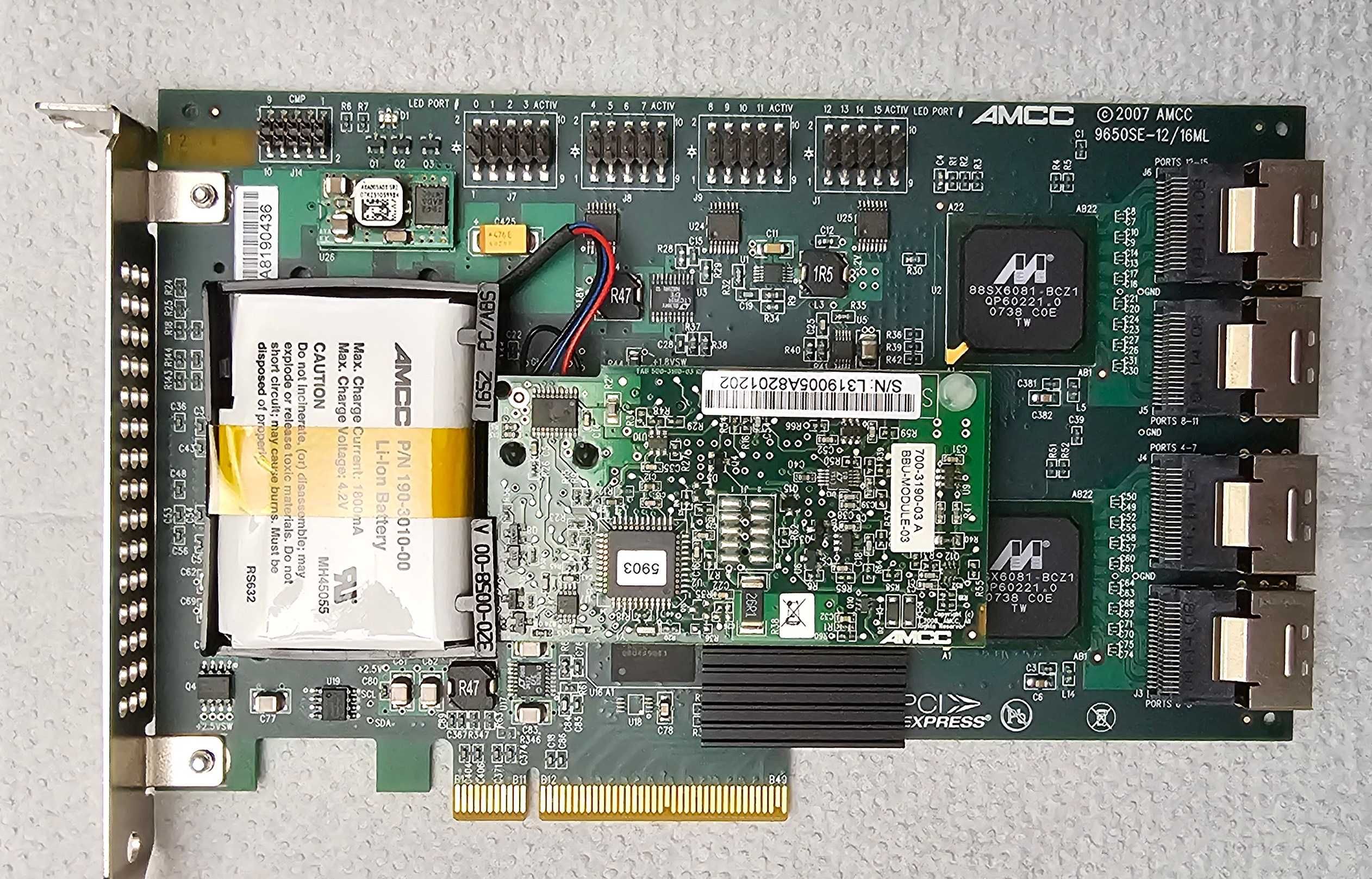 3WARE 9650SE-16ML raid SATA 3Gbps PCIe