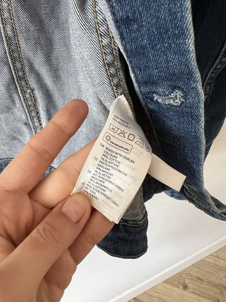 Katana dżinsowa jeansowa kurtka niebieska 152 cm 11-12 H&M XS 34