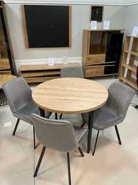 (148) Stół okrągły rozkładany + 4 krzesła, nowe 1190 zł