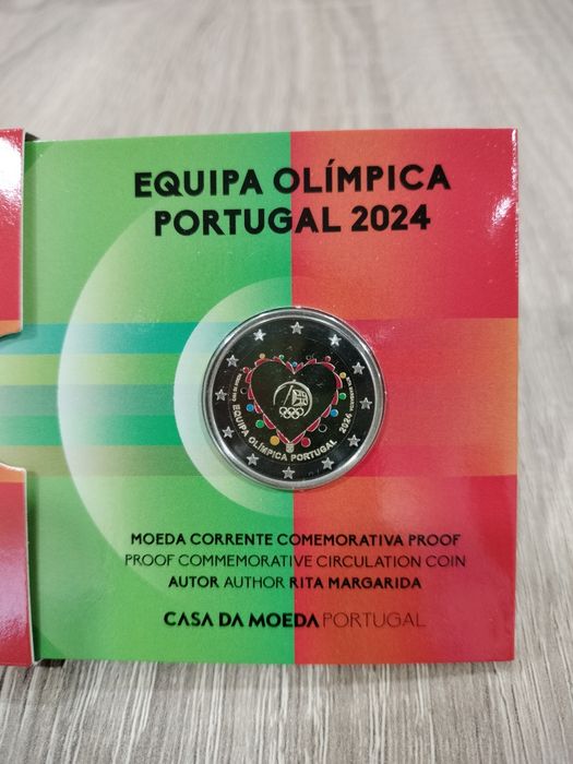 Moeda Comemorativa Colorida 2€ Proof Equipa Olímpica Portugal 2024
