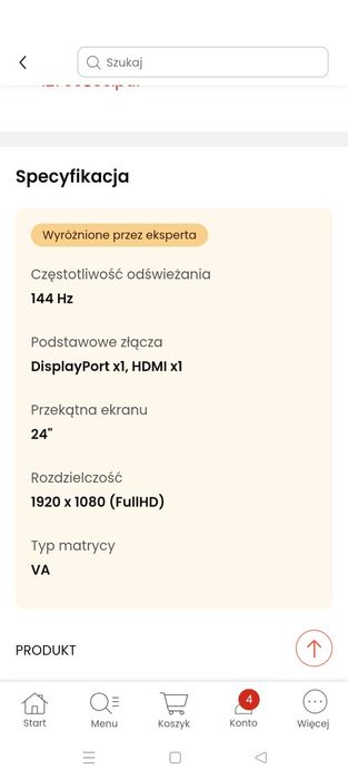 Monitor Samsung Odyssey G3 (LS24AG300NRXEN) USZKODZONY