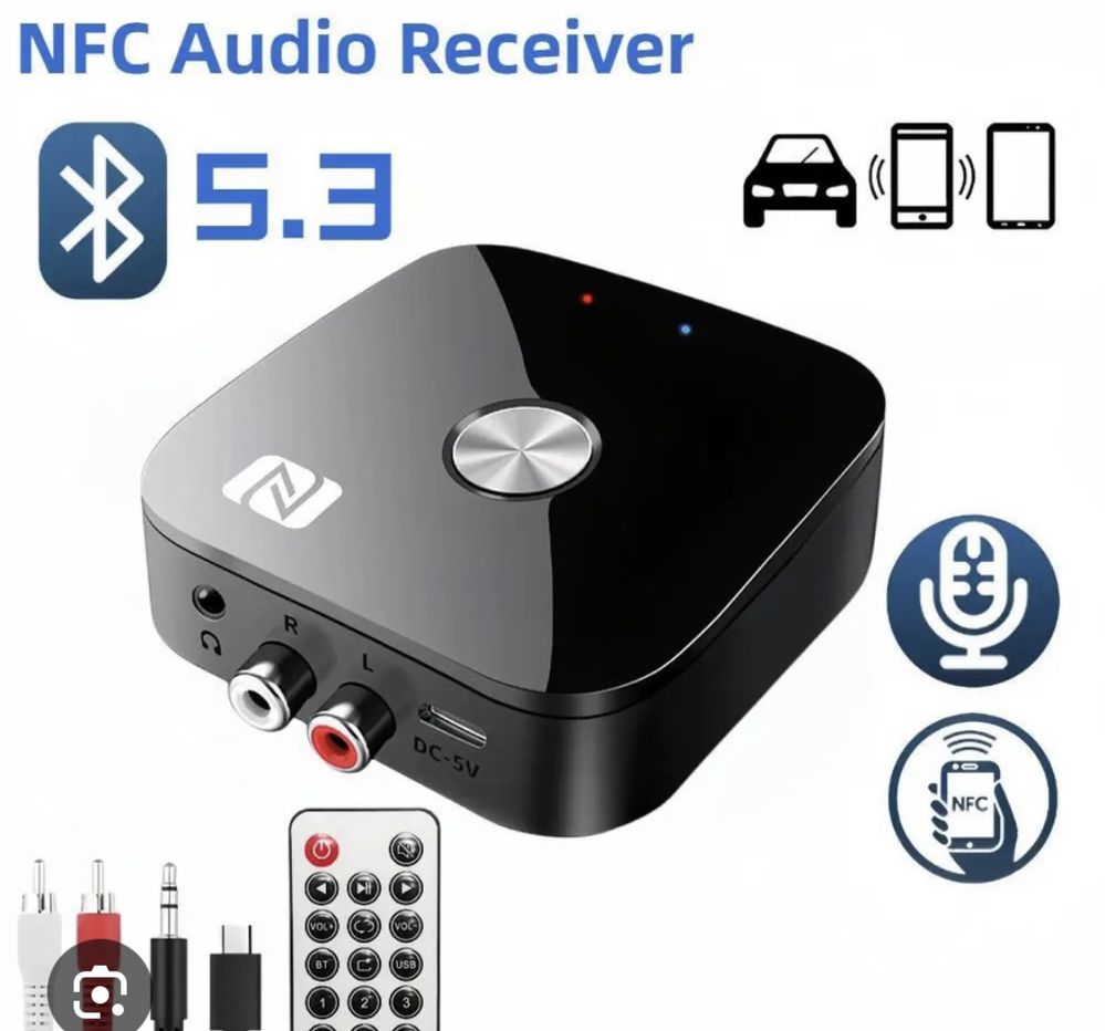 Receptor e transmissor áudio Bluetooth 5.3