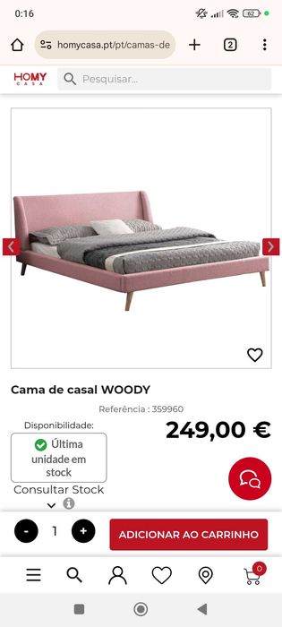 Cama de casal 140x190 (NOVA)