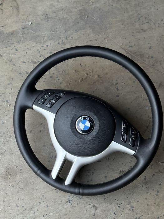 BMW E46 E39 E53 Спорт Руль Кермо три спиці Мульти руль Сріблястий деко