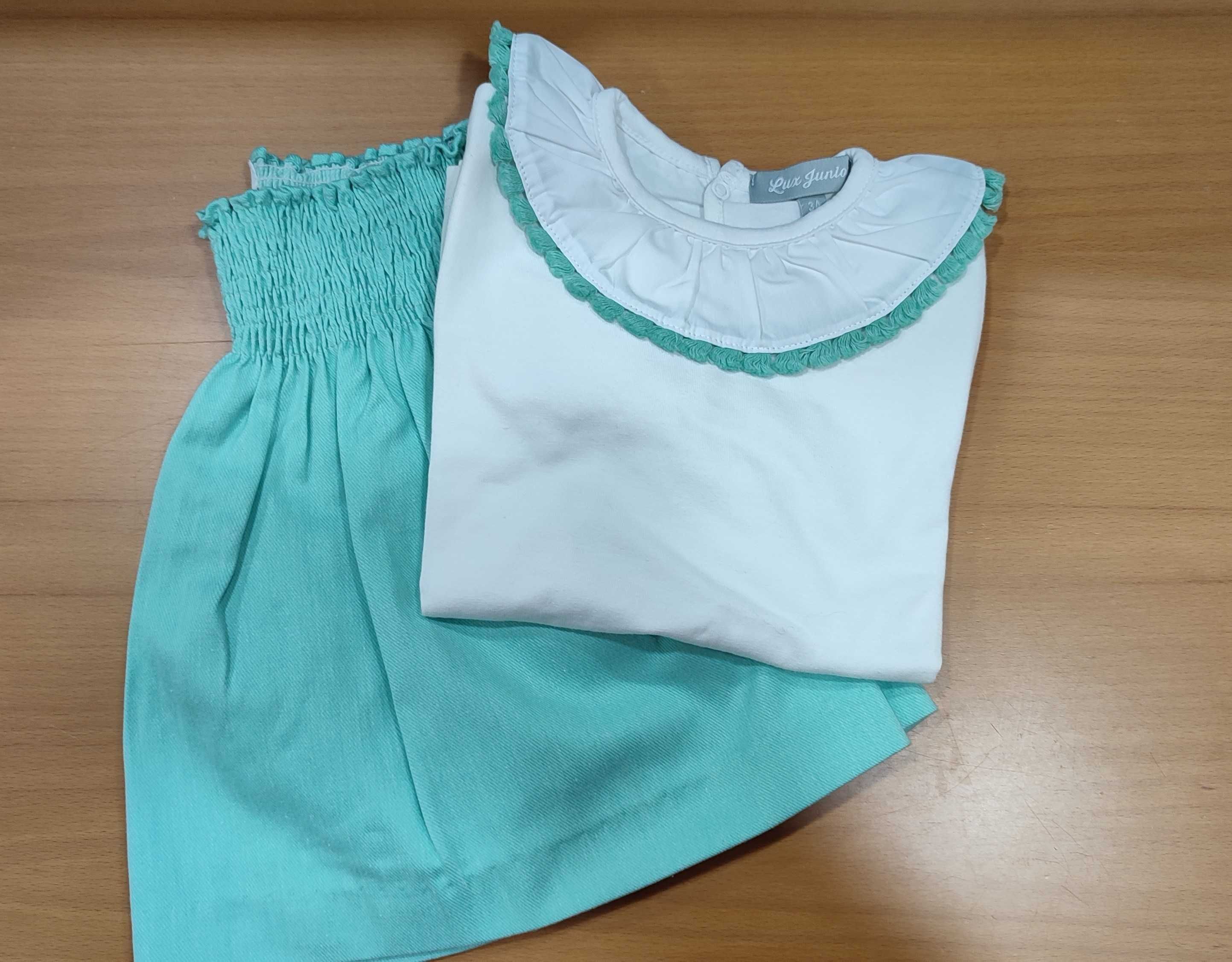 Conjunto saia e blusa - Tamanho 3/4 - Marca Lux Junior - 4,5 €