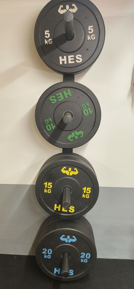OBCIĄŻENIE OLIMPIJSKIE HES  Bumper - 210 KG - fi 51 mm + 2 x wieszaki