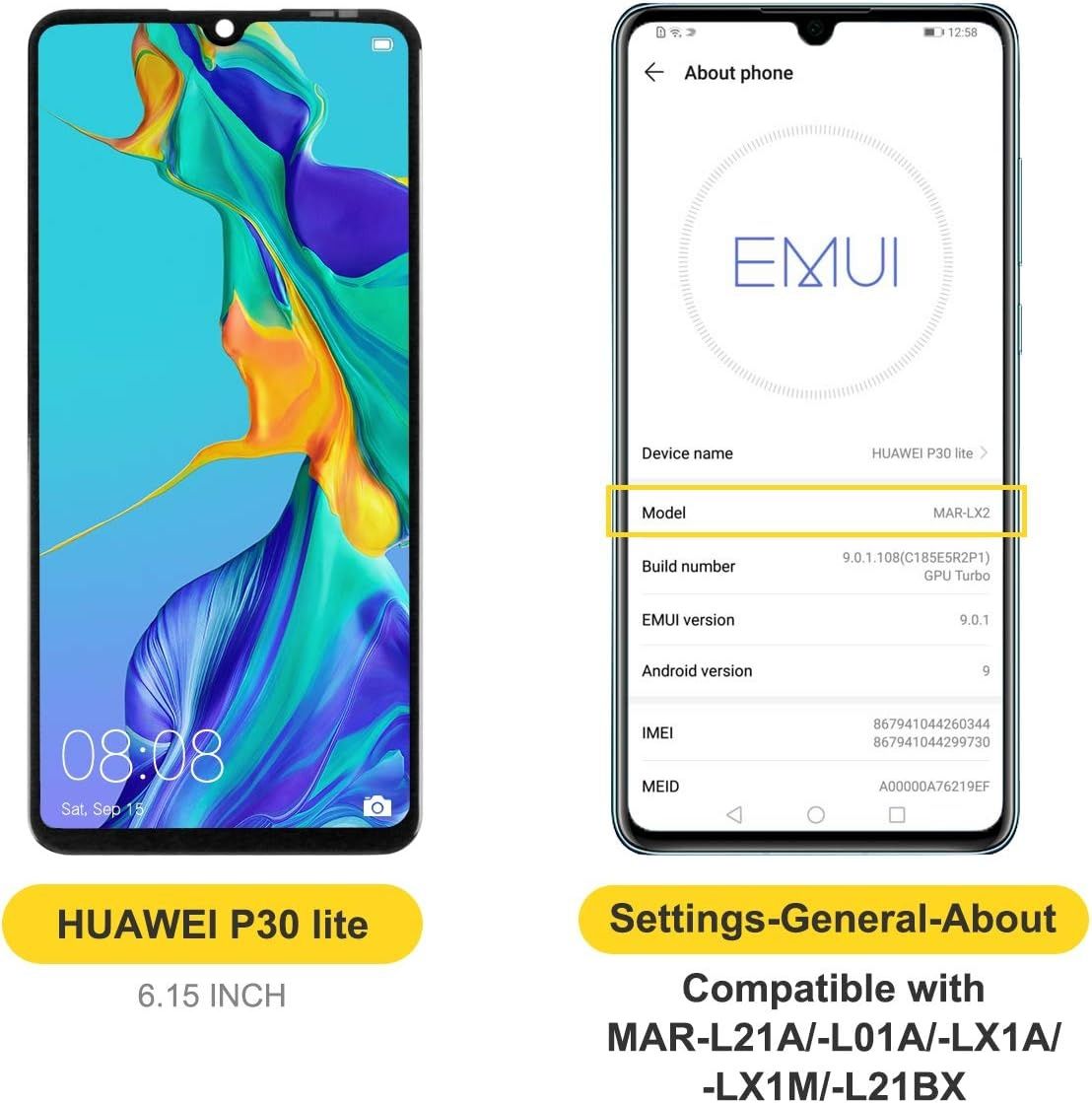Wyświetlacz panel ekran do huawei p30lite bokman waop30ln