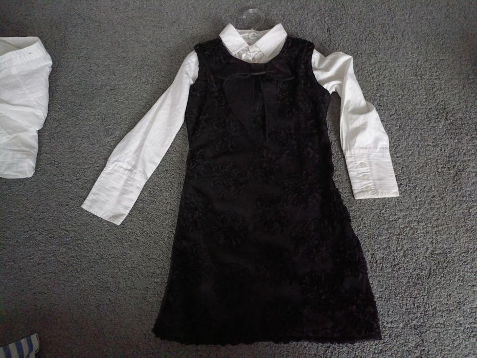 Sukienka czarna z koszulą 122/128