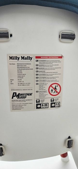 Krzesełki do karmienia 2 w 1 / stolik z krzesełkiem/ Milly Mally