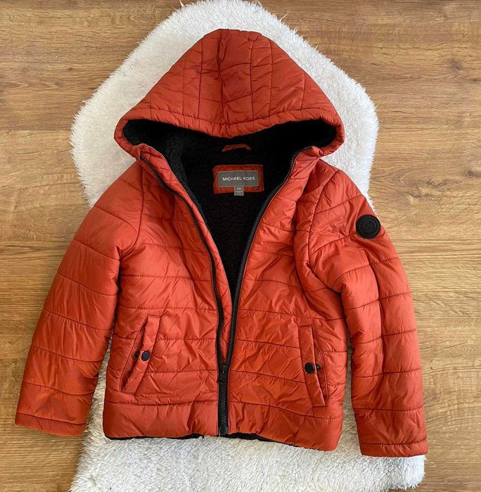 Michael kors 110 / 116 r. 5 - 6 kurka pikowana zimowa pomarańczowa