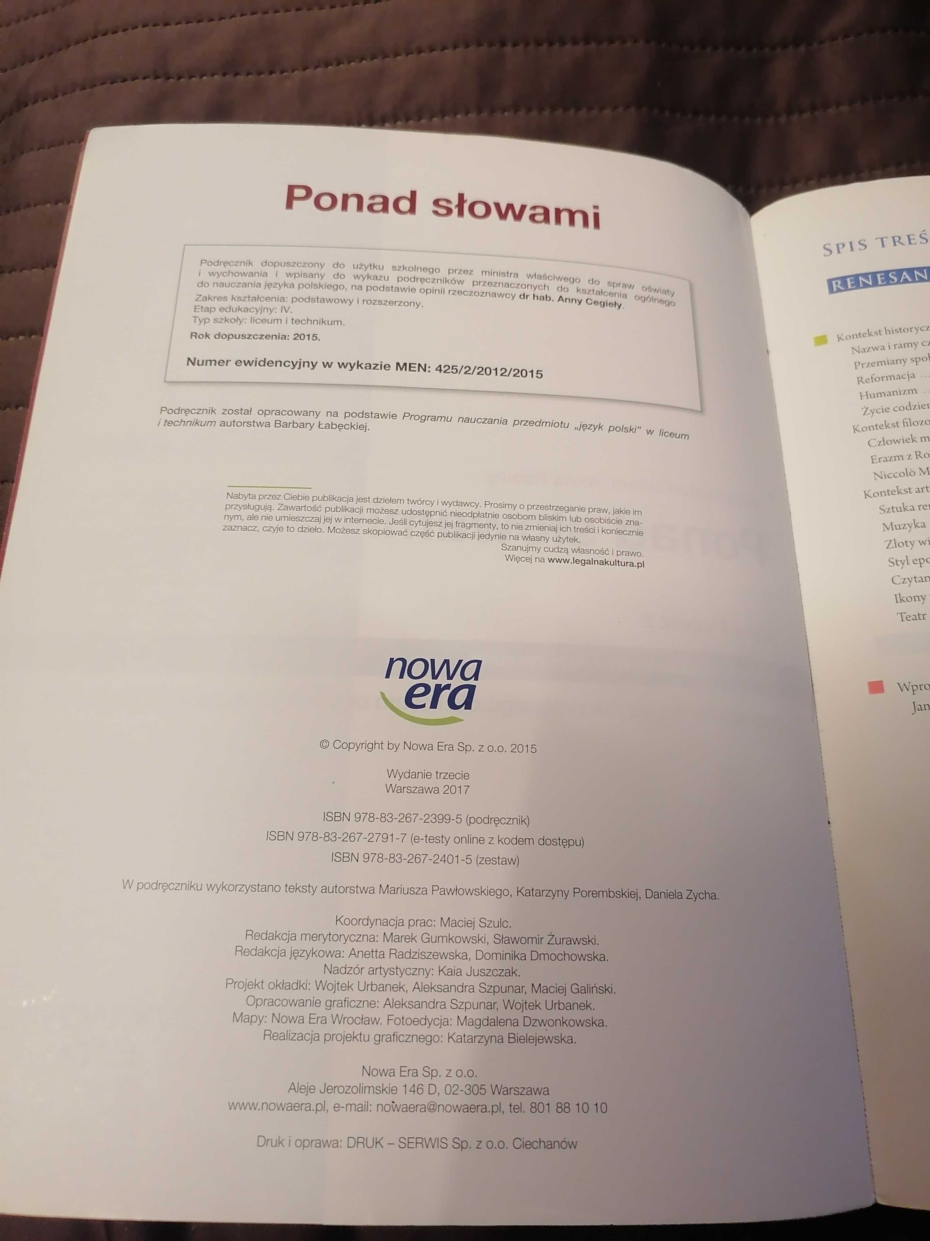 Ponad słowami kl 1 podręcznik