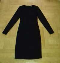 TOP SECRET 36/S czarna klasyczna sukienka wyszczuplająca taliowana