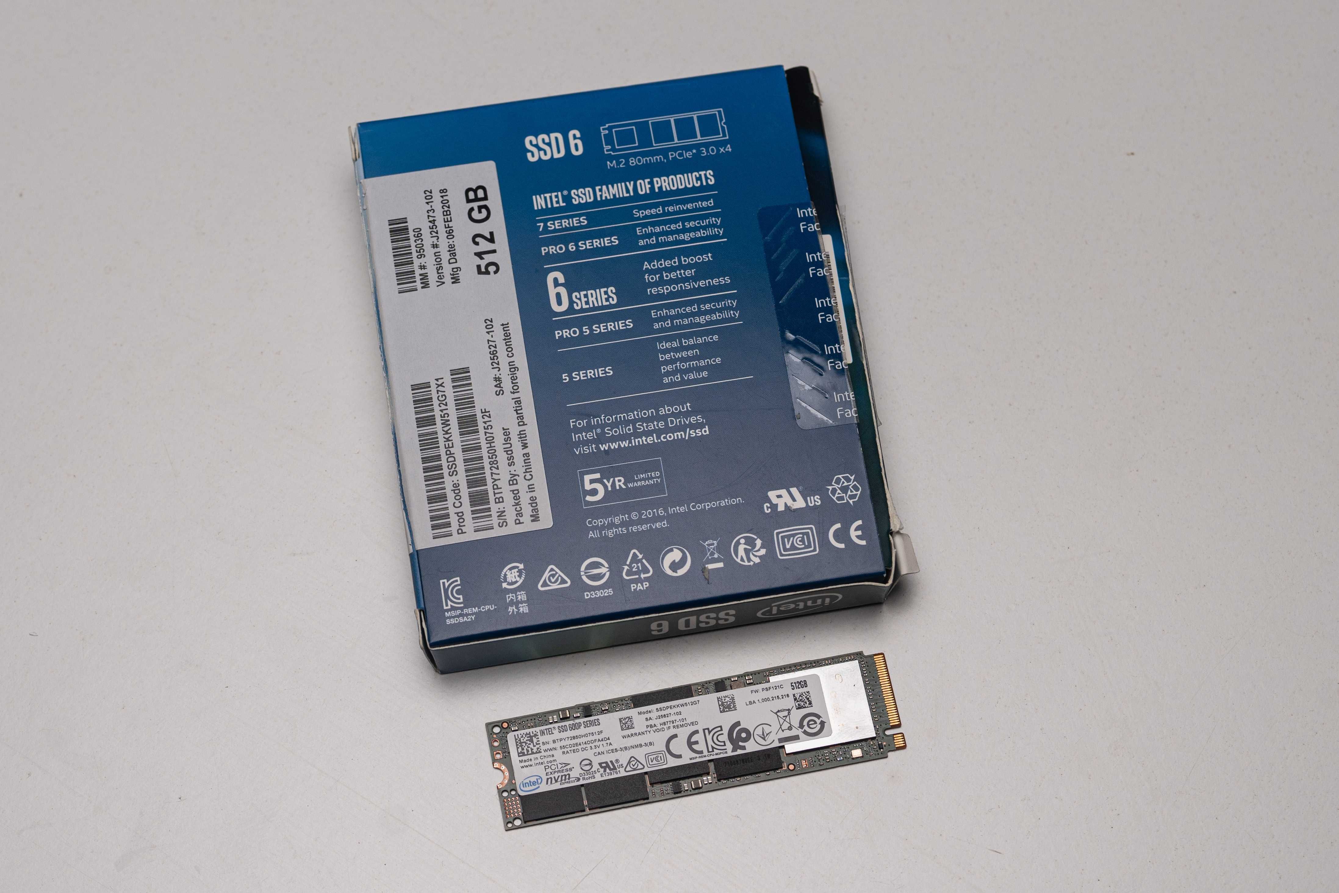 DYSK M.2 Intel SSD 600P SERIES 512GB SSDPEKKW512G7 M2 PCIe NVMe 3.0 x4