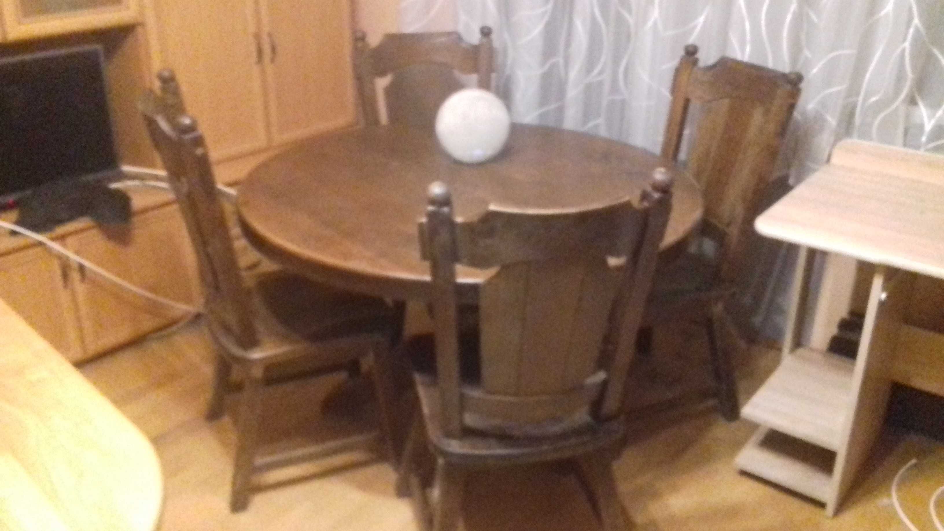Komplet stół i 4 krzesła z litego dębowego drewna !!!