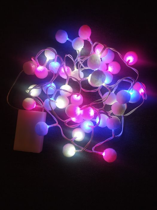 Lampki świąteczne,kulki miękkie led, dekoracja pokoju ,kolorowe