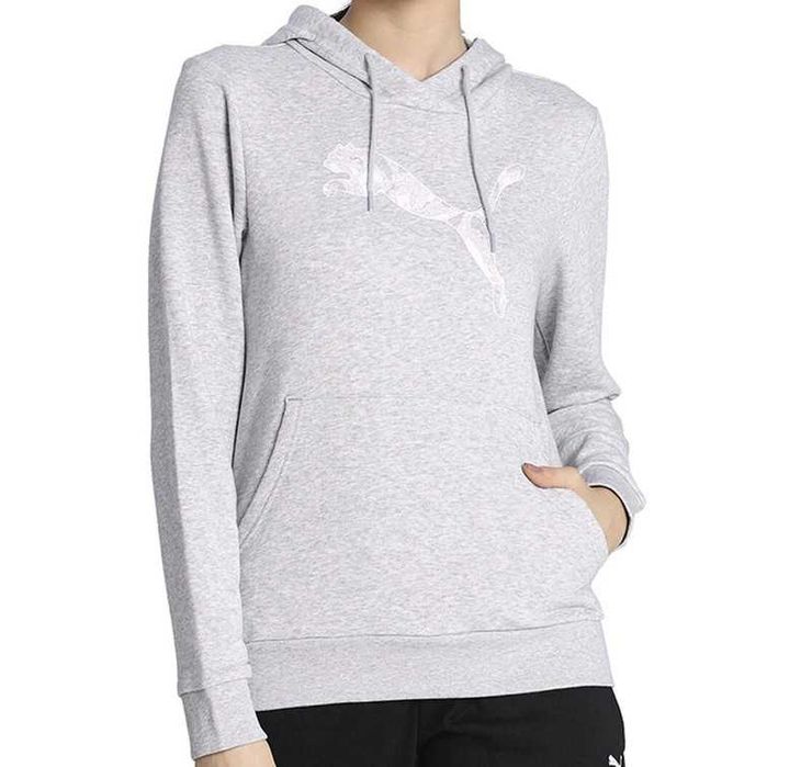 Sweatshirt com capuz cinza clara da Puma