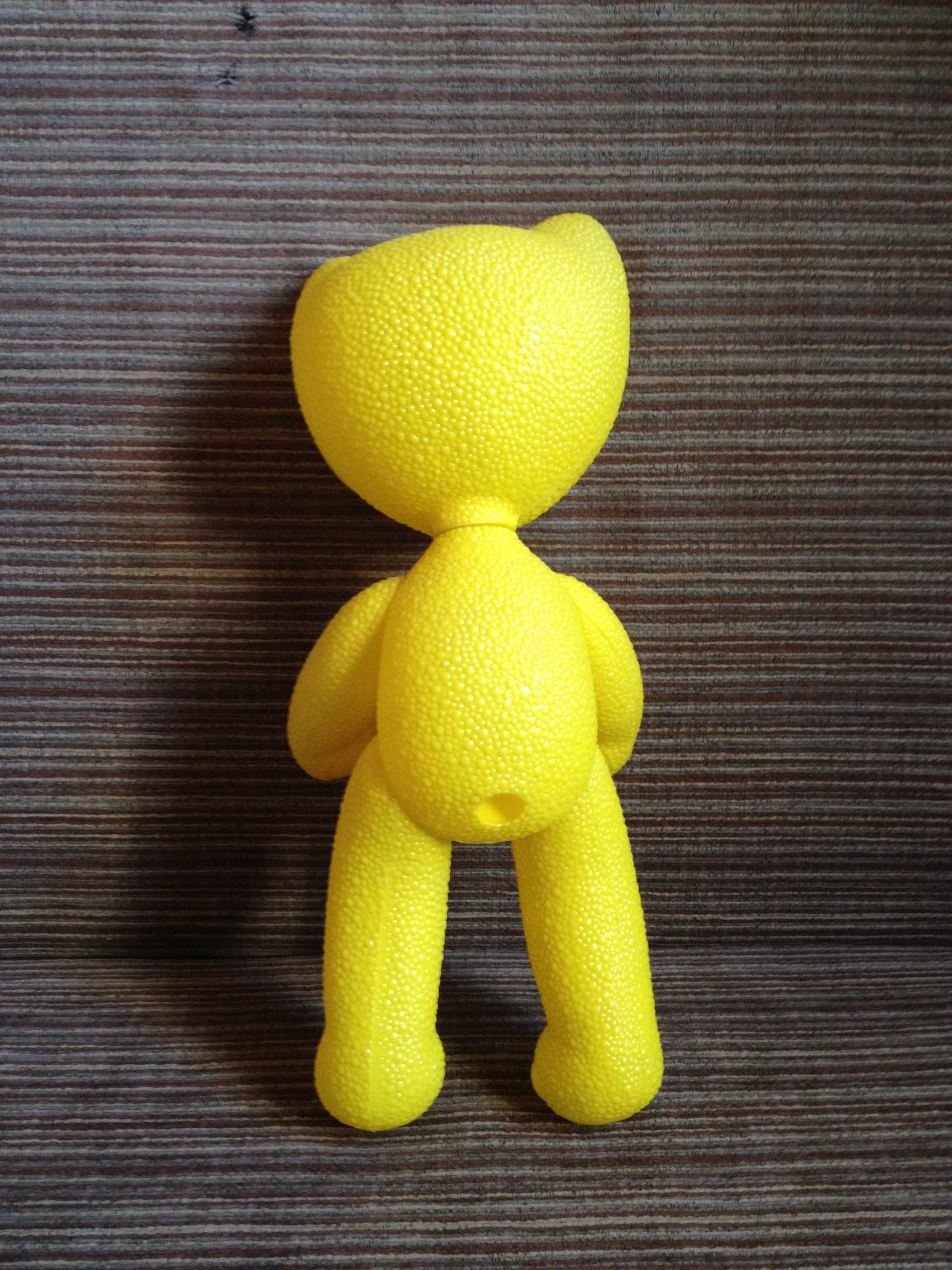 Zabawka PRL Miś Kot Zezolek żółty plastikowy