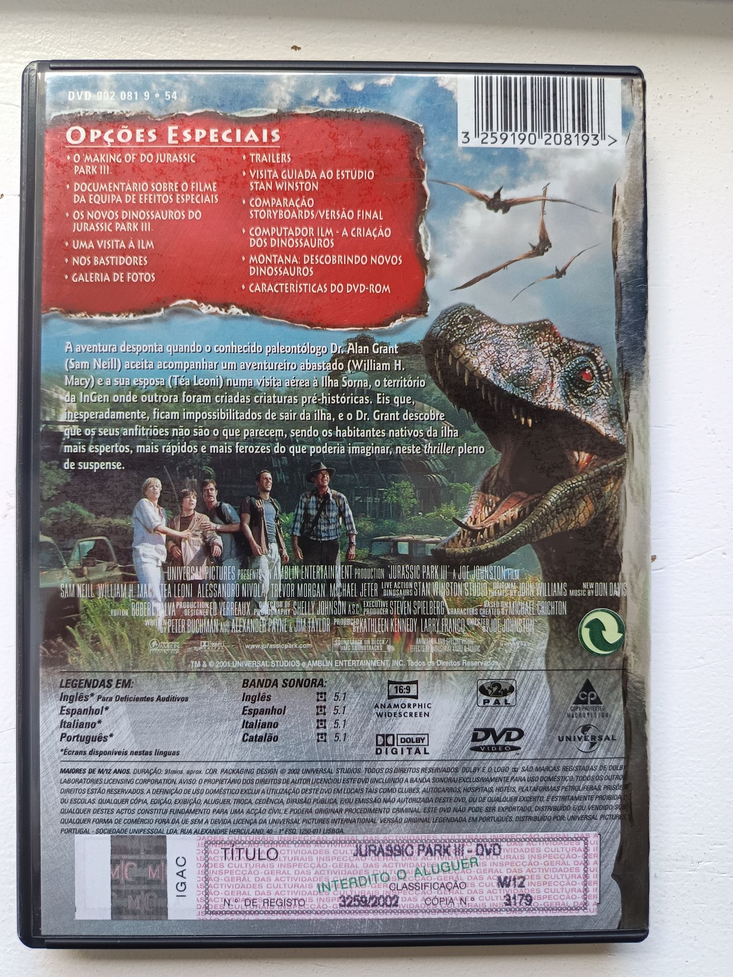 DVD jurássic Park 3