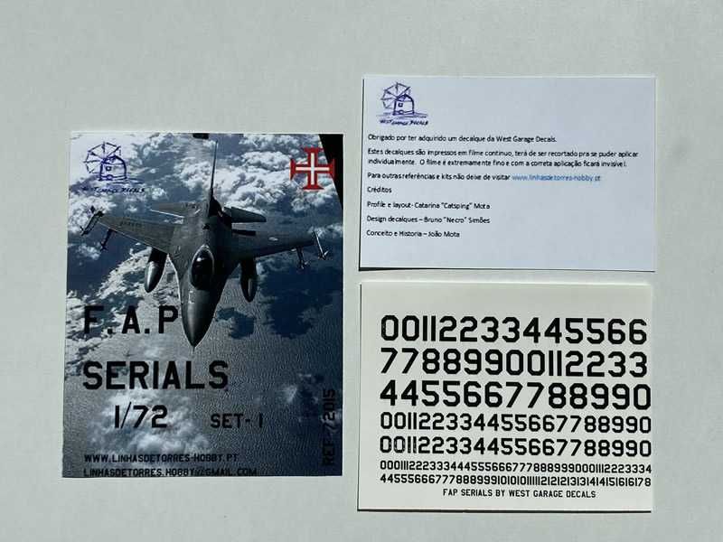 Modelismo - Decalques FAP Serials na escala 1/72