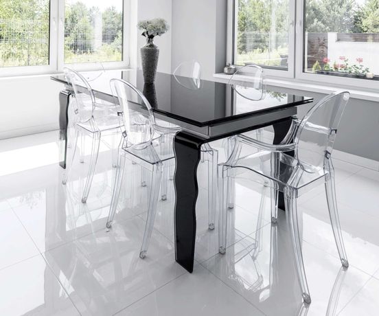 Stylowe krzesło transparentne unikatowy design GLAMOUR