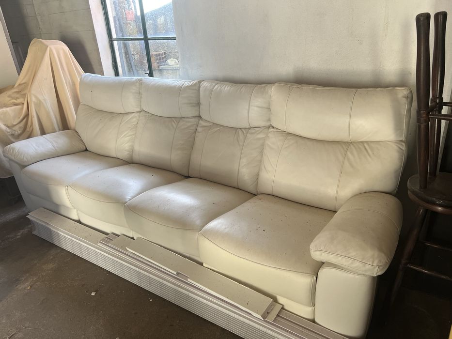 Sofa relax pele branco