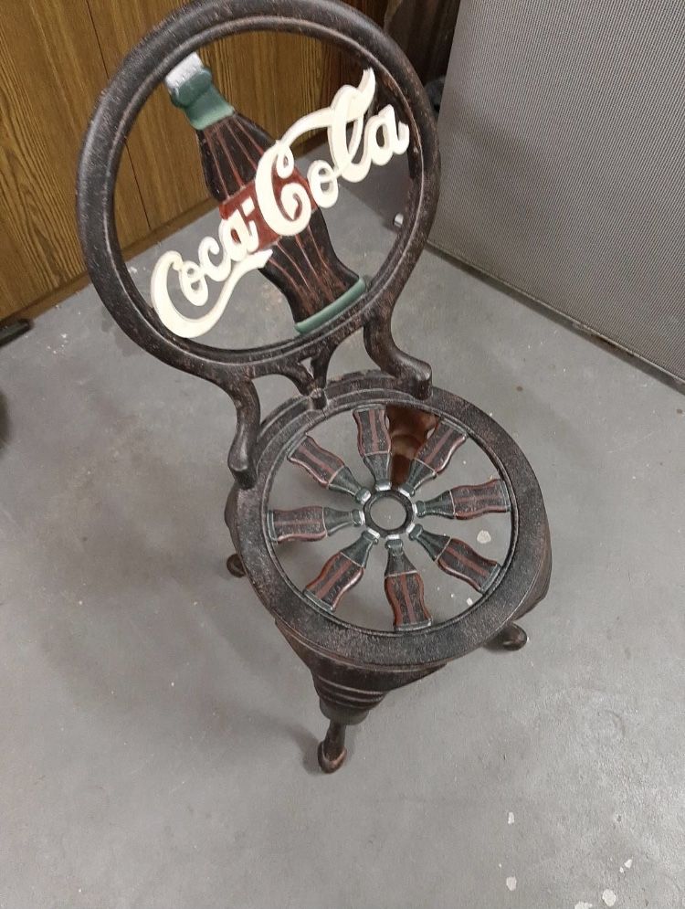 Cadeira vintage Coca Cola - ferro fundido - raridade