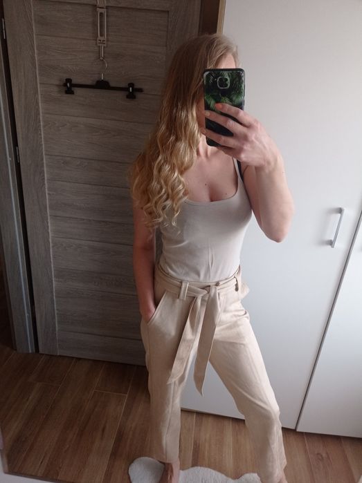 Spodnie zamszowe na wiązanie Orsay