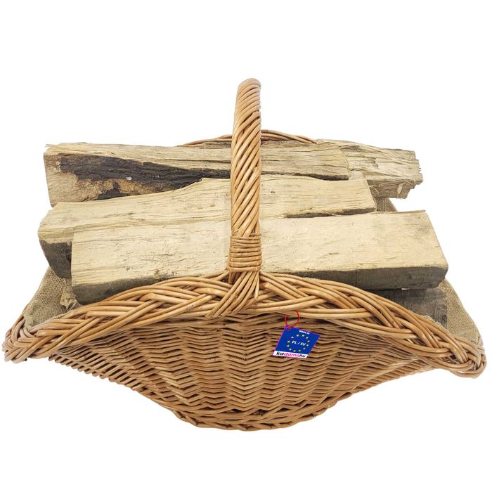 Kosz wiklinowy na drewno z jutą 69x45cm Koszyk kominkowy