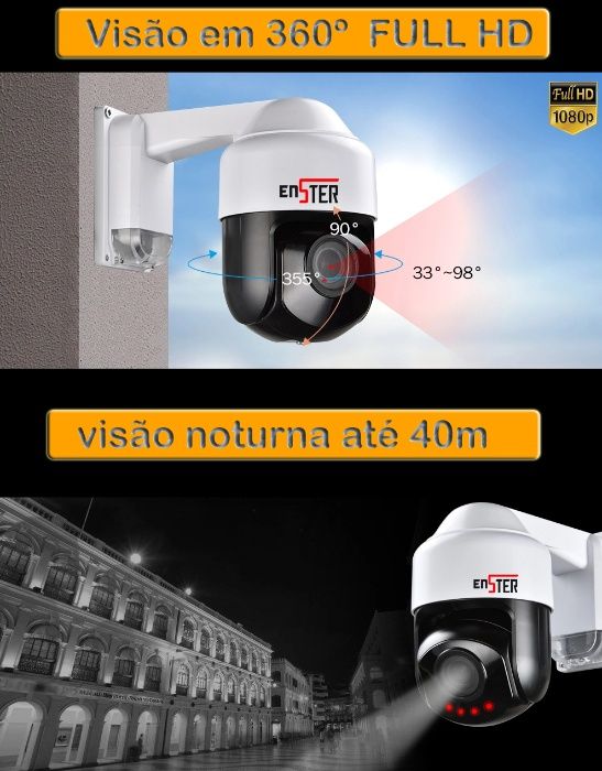 camera 5MP HD IP PTZ 2k robotativa dome speedome Android ios telemovel