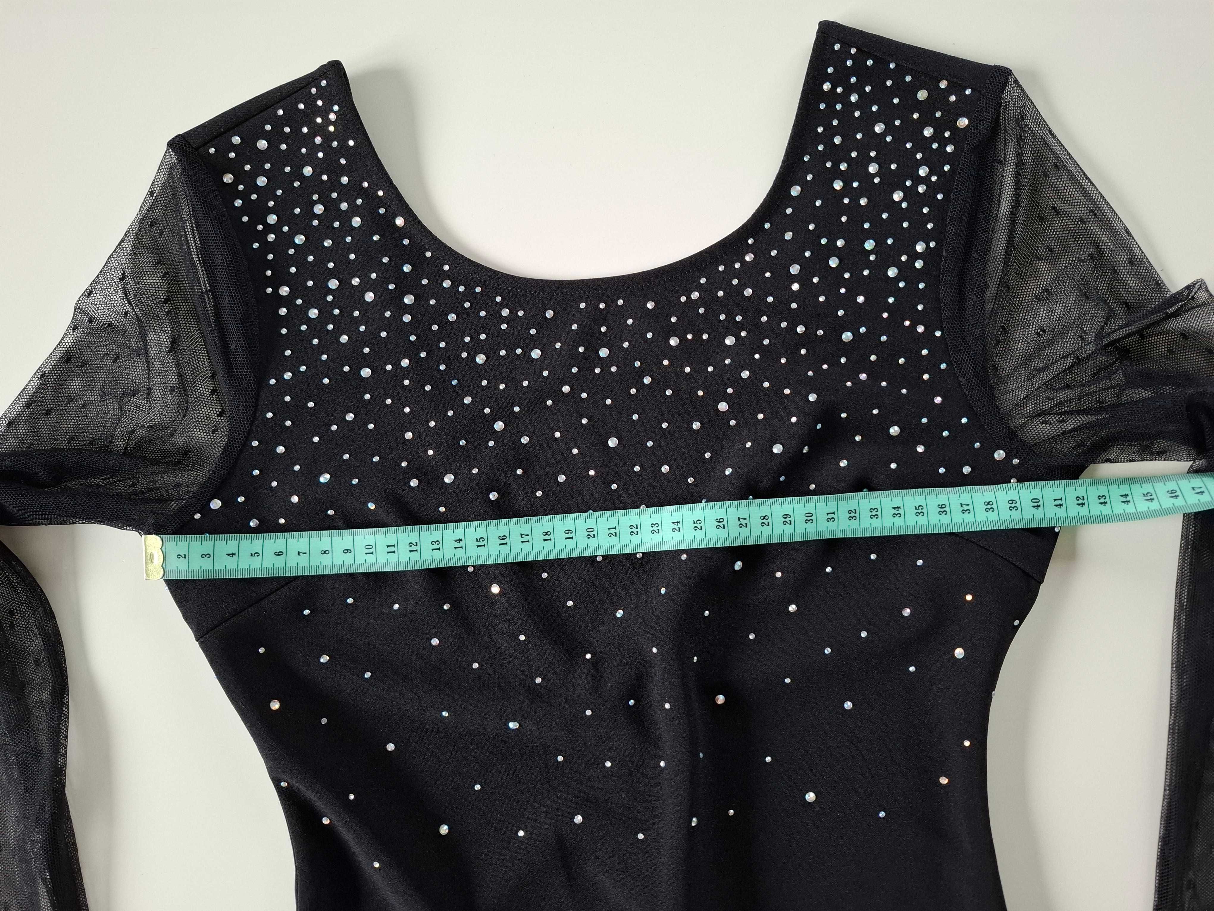 Eleganckie czarne body Pink Boom Paris z mieniącymi się kamyczkami