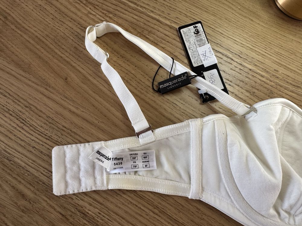 Biustonosz nowy 60F bardotka strapless brytyjskiej firmy Panache