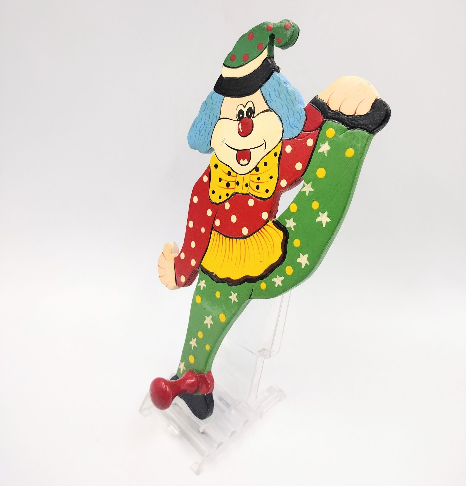 Wieszak dziecięcy DDR PRL 80te drewniany sklejka clown vintage design