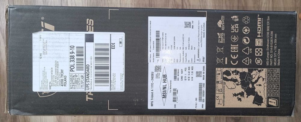 Komputer MSI MPG Trident i7-11700F RTX3060 32GB nowy, Win11 GW Tychy