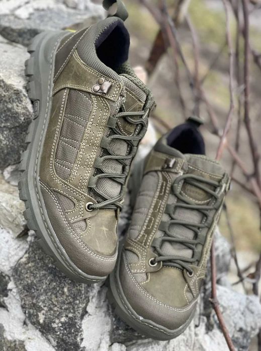 Тактические демисезонные армейские кроссовки ВСУ кожаные койот военные