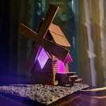 Diorama lampa lampka wiatrak młyn PRL zabytek stare dawne ozdoby