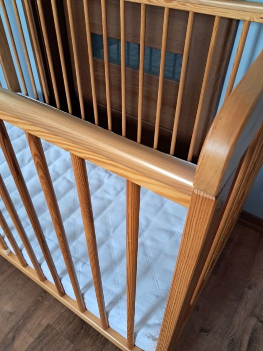 Łóżeczko dziecięce 60x120 z szufladą i półką, materac gratis