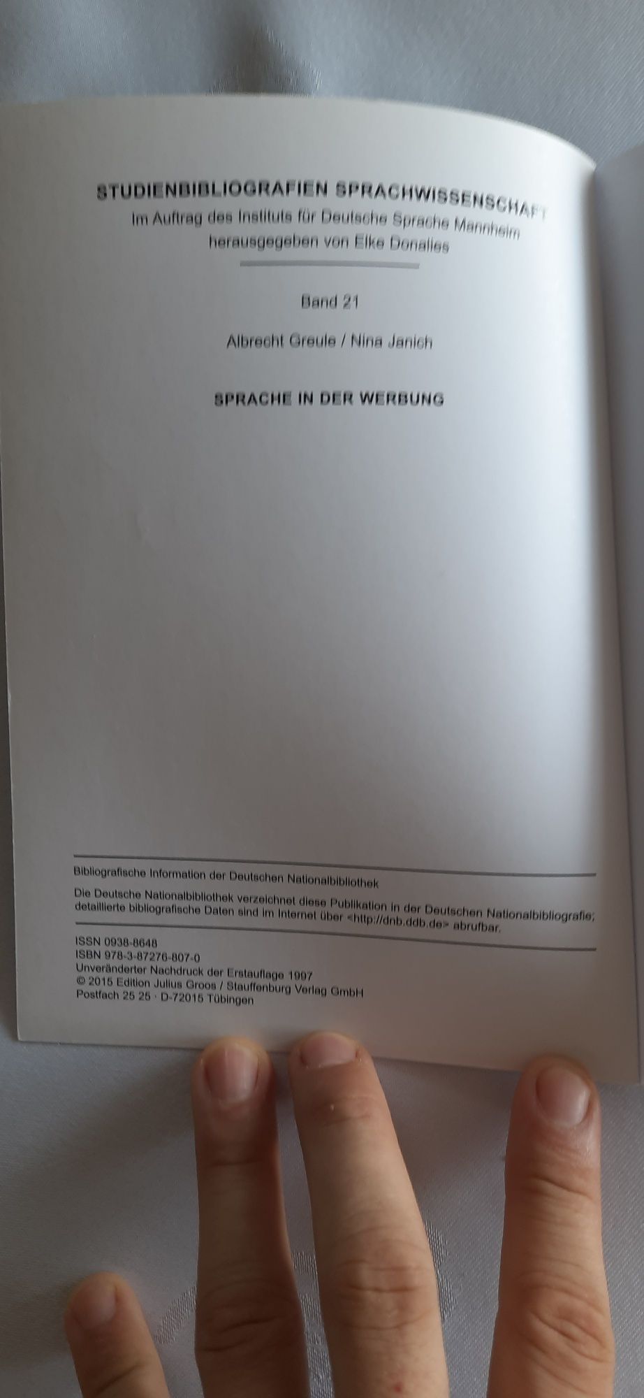 Sprache in der Werbung. A. Greule, N. Janich