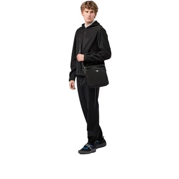 Нейлонова сумка Prada 2VH797 чорна loro louis чоловіча lacoste ami