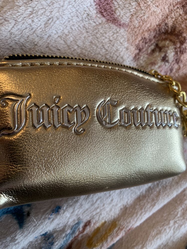 Unikalny złoty maly portfelik Juicy Couture