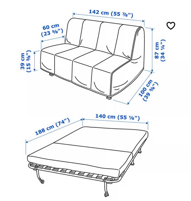 Sofá cama Ikea ótimo estado