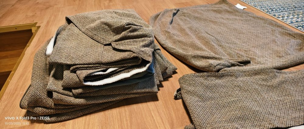Używane pokrowce na Lidhult sofa rozkładana  beżowo- brązowe