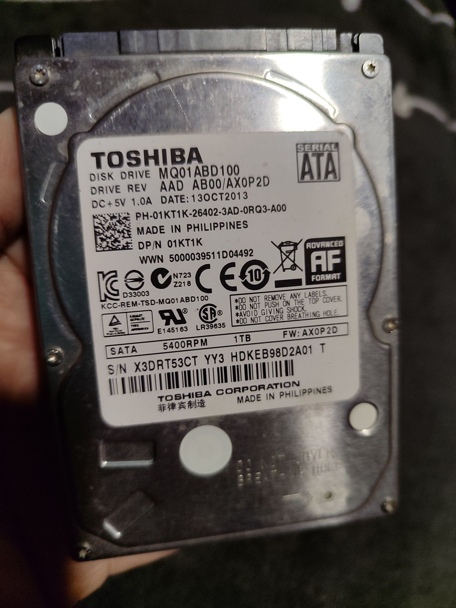 Жесткий диск Toshiba 1TB 5400rpm SATA III