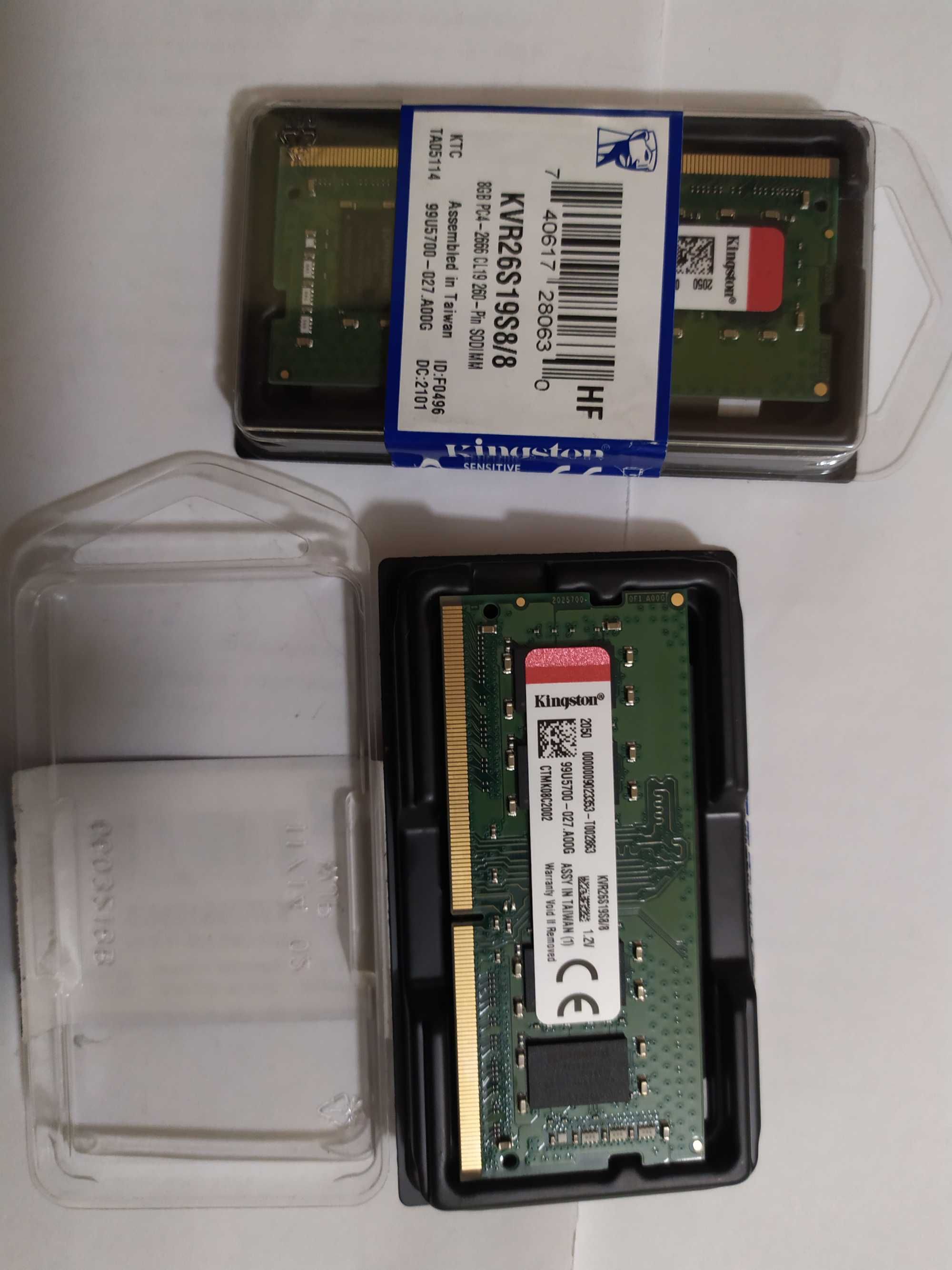 Память для ноутбука Kingston DDR4 2666 8GB,SO-DIMM (KVR26S19S8/8)