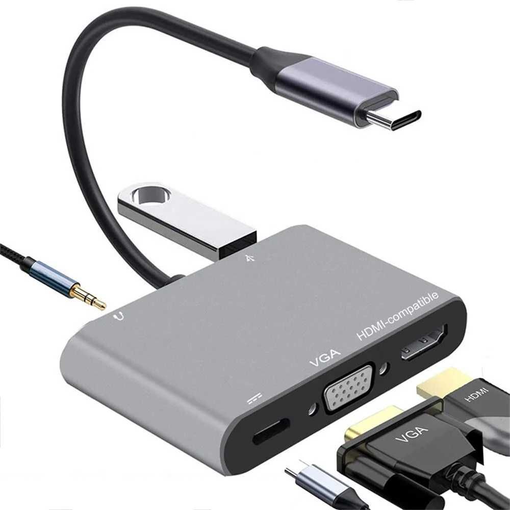 DOC-станція 5 в 1 VGA PD адаптер Usb Splitter