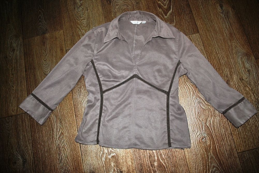 Кофта next коричневая под замш m l блузка украшена рукав 3/4 замшевая