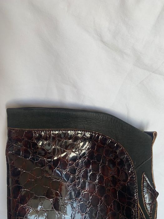 Шкіряні жіночі чоботи-козаки бордового кольору (Італія).Розмір 41.