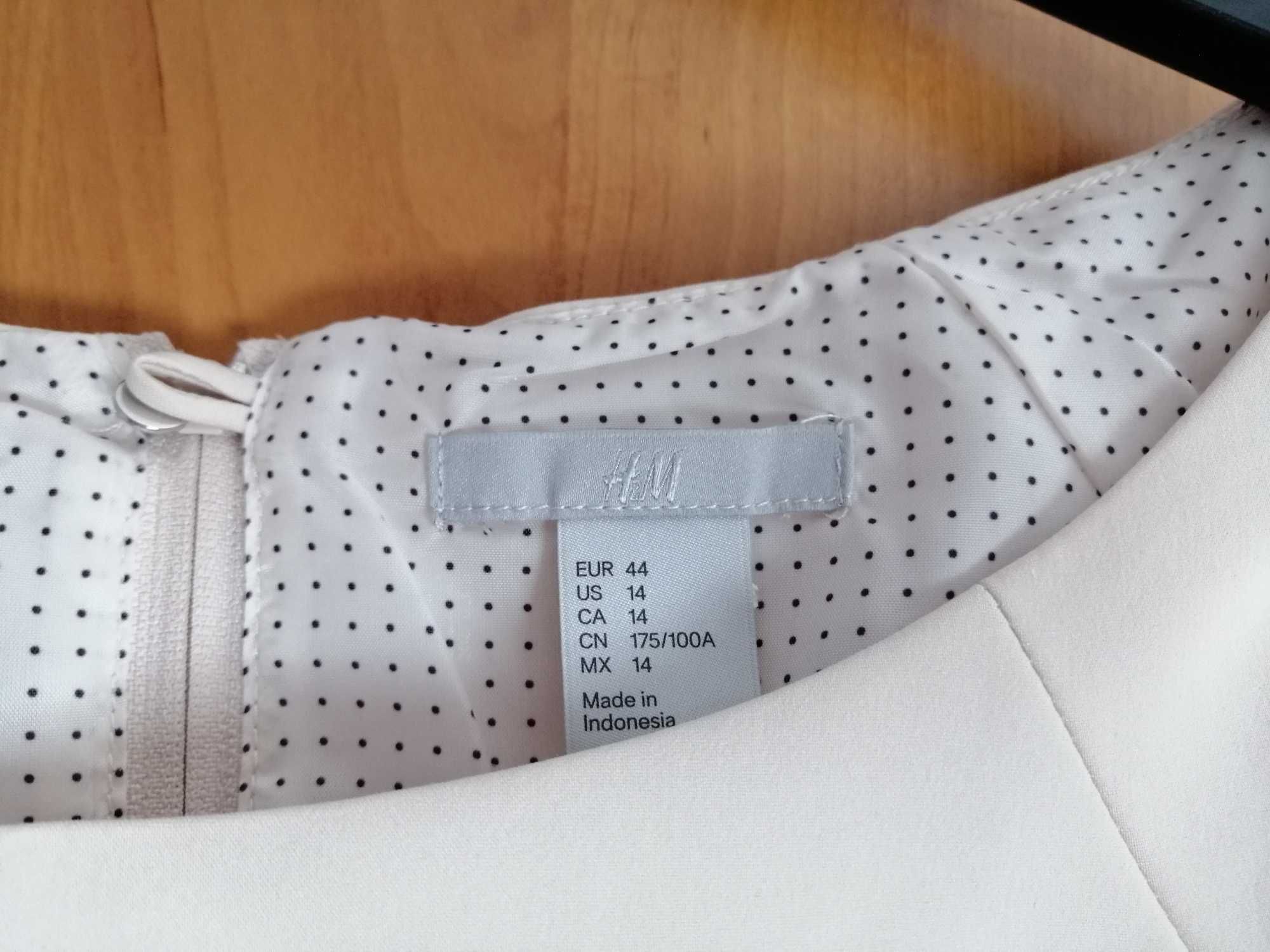 Kremowa ołówkowa sukienka H&M rozmiar 44 elegancka