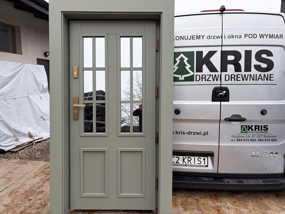 Drzwi zewnętrzne drewniane OD RĘKI Amerykańskie Cała Polska montaż