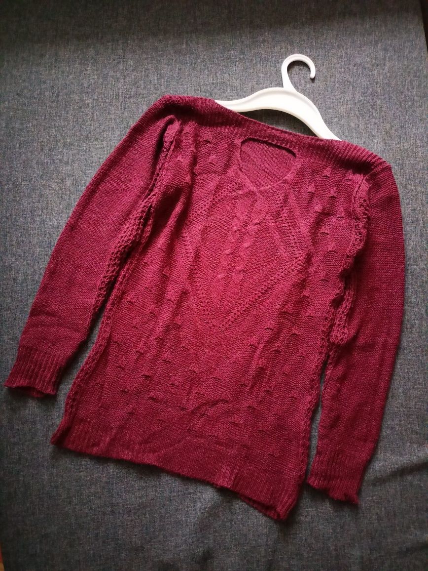 Burgundowy sweter rozm. S (36)